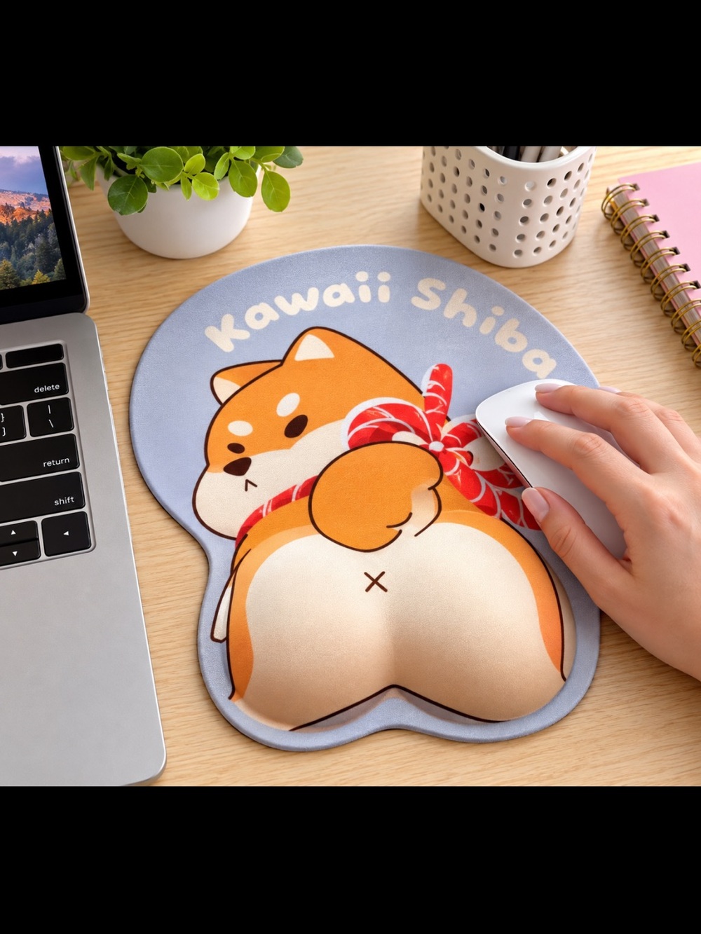 Kawaii Shiba Ergonomic Wrist Support Mouse Pad